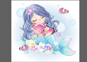 Vector Nàng Tiên Cá, Chibi Tiên Cá (11)