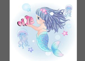 Vector Nàng Tiên Cá, Chibi Tiên Cá (12)