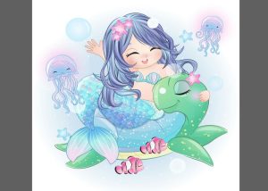 Vector Nàng Tiên Cá, Chibi Tiên Cá (14)