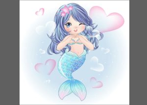 Vector Nàng Tiên Cá, Chibi Tiên Cá (15)