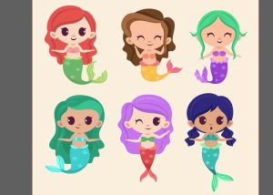 Vector Nàng Tiên Cá, Chibi Tiên Cá (17)