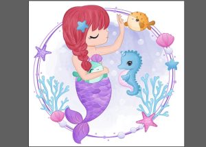 Vector Nàng Tiên Cá, Chibi Tiên Cá (18)