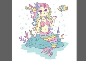 Vector Nàng Tiên Cá, Chibi Tiên Cá (19)