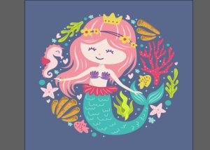 Vector Nàng Tiên Cá, Chibi Tiên Cá (23)