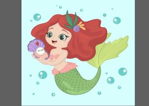 Vector Nàng Tiên Cá, Chibi Tiên Cá (29)