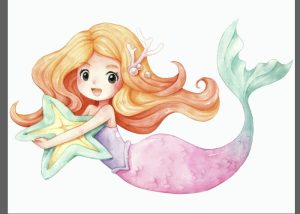 Vector Nàng Tiên Cá, Chibi Tiên Cá (32)