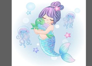 Vector Nàng Tiên Cá, Chibi Tiên Cá (9)