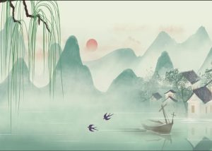 Vector Tranh Trang Trí, Tranh Thủy Mặc (19)