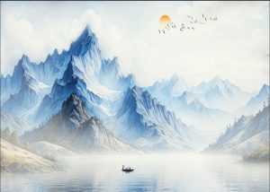 Vector Tranh Trang Trí, Tranh Thủy Mặc (3)