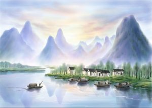 Vector Tranh Trang Trí, Tranh Thủy Mặc (47)