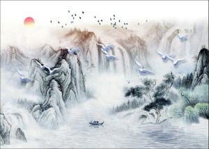 Vector Tranh Trang Trí, Tranh Thủy Mặc (62)