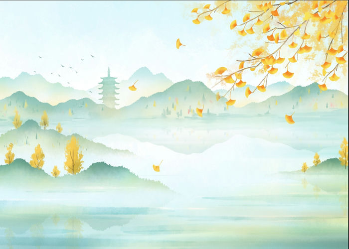 Vector Tranh Trang Trí, Tranh Thủy Mặc (68)