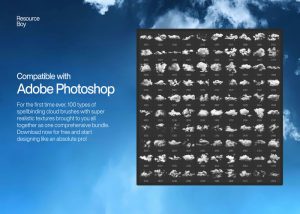100 cọ vẽ đám mây cho Photoshop