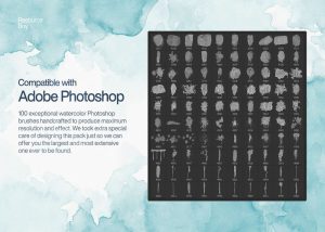 100 cọ vẽ màu nước cho Photoshop