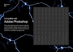 100 cọ vẽ tia sét cho Photoshop