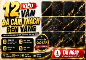 12 kiểu vân đá cẩm thạch đen vàng