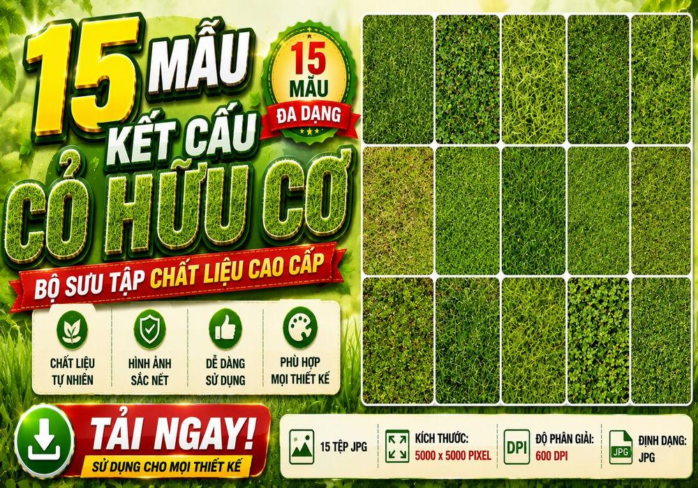 15 kiểu phông nền họa tiết cỏ