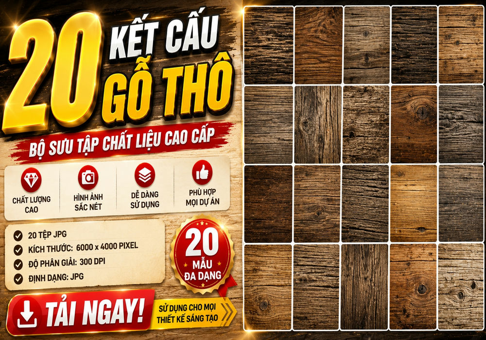 20 Kết cấu phông nền gỗ thô