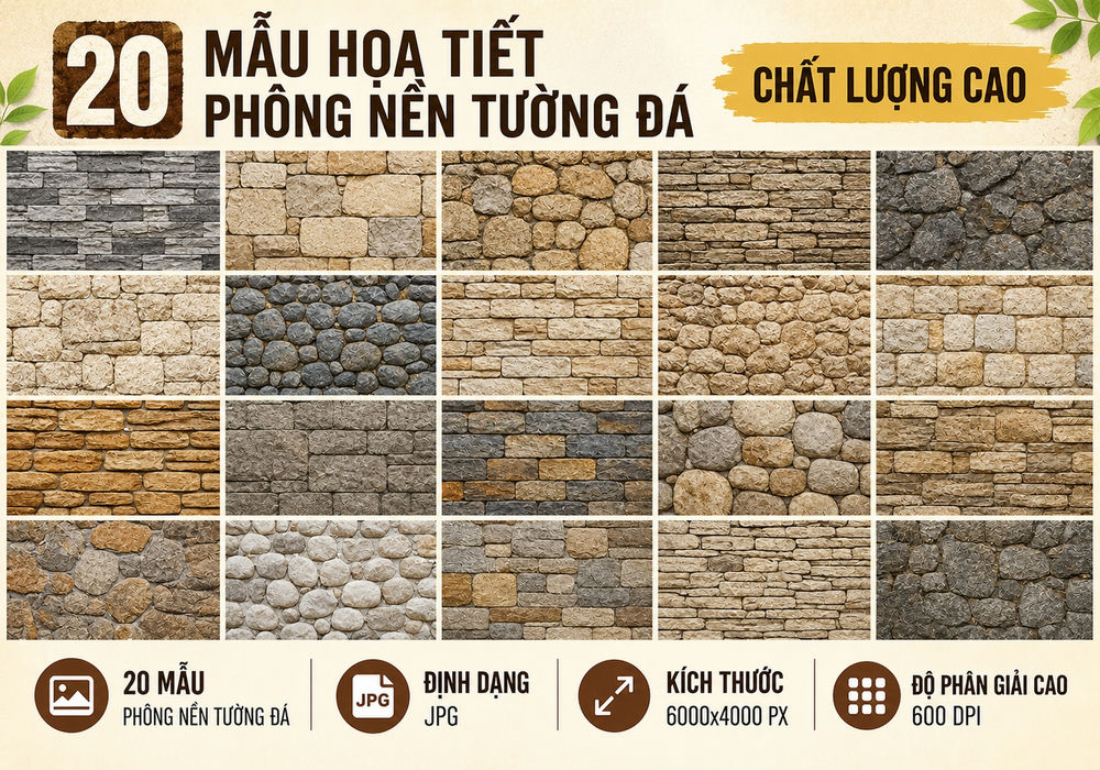 20 Mẫu họa tiết phông nền tường đá chất lượng cao