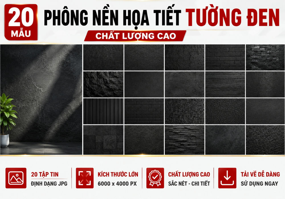 20 Mẫu phông nền họa tiết tường đen chất lượng cao