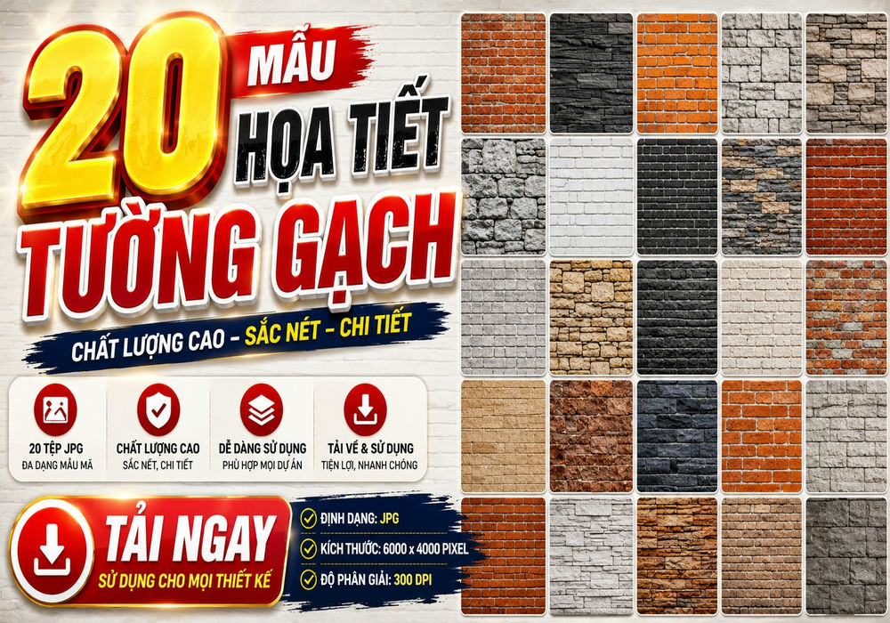 20 mẫu họa tiết tường gạch chất lượng cao