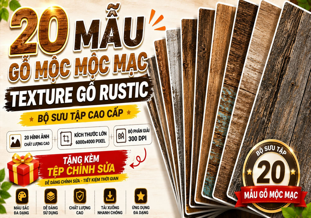 20 mẫu nền vân gỗ mộc mạc