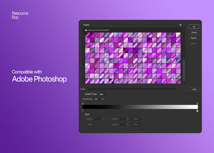200 mẫu gradient màu tím cho Photoshop