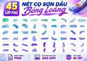 45 Lớp phủ nét cọ sơn dầu bóng loáng