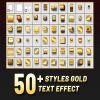50 Styles Gold Text Effect Illustrator