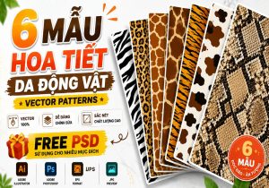 6 mẫu họa tiết da động vật dạng vector