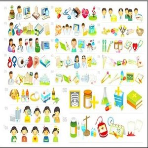 Bộ biểu tượng bệnh viện y tế dạng vector