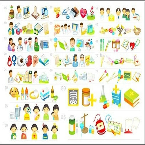 Bộ biểu tượng bệnh viện y tế dạng vector