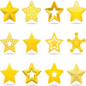 Bộ biểu tượng ngôi sao dễ thương dạng vector 02