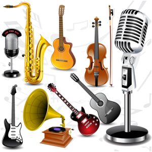 Bộ hình ảnh vector các nhạc cụ 01