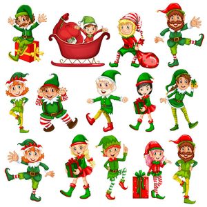Bộ hình vẽ hoạt hình các nhân vật Giáng sinh