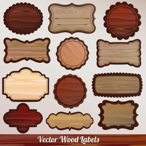 Bộ nhãn bảng gỗ vector 04