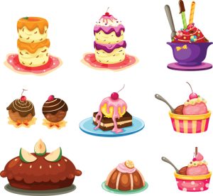 Bộ sưu tập các loại bánh ngọt khác nhau (vector 11)