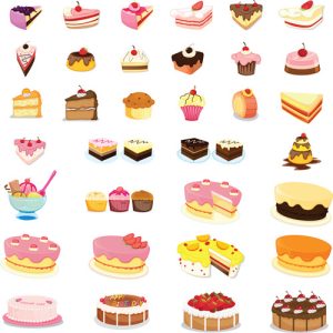 Bộ sưu tập các loại bánh ngọt khác nhau (vector 13)