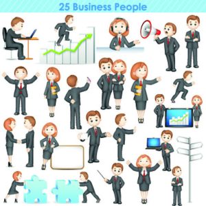 Bộ sưu tập các yếu tố thiết kế người sống động dạng vector 03