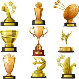 Bộ sưu tập cúp vàng dạng vector 02