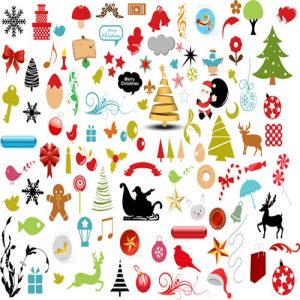 Bộ sưu tập đồ trang trí Giáng sinh dạng vector 03