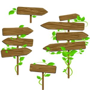 Bộ sưu tập hình ảnh vector các biển báo và bảng chỉ dẫn bằng gỗ 03