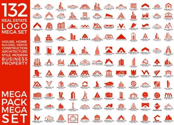 Bộ sưu tập khổng lồ 132 logo bất động sản