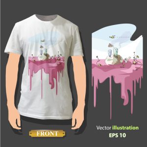 Bộ sưu tập vector thiết kế sáng tạo mặt trước và mặt sau áo thun 1