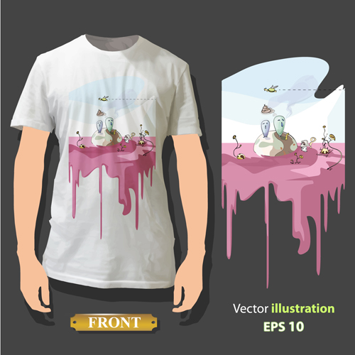 Bộ sưu tập vector thiết kế sáng tạo mặt trước và mặt sau áo thun 1