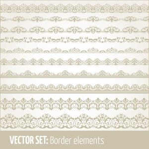 Bộ sưu tập vector trang trí viền liền mạch phong cách retro 03