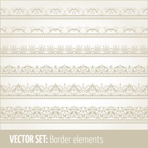 Bộ sưu tập vector trang trí viền liền mạch phong cách retro 04