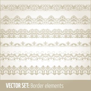 Bộ sưu tập vector trang trí viền liền mạch phong cách retro 05