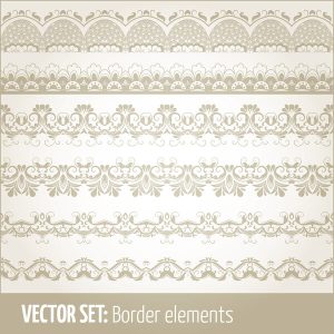 Bộ sưu tập vector trang trí viền liền mạch phong cách retro 06