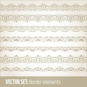 Bộ sưu tập vector trang trí viền liền mạch phong cách retro 07